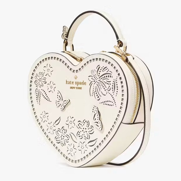 Kate Spade Love Shack Perforated Heart Crossbody Meringue - Picture 16 of 16